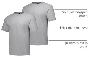 T-shirt pour homme, col rond, manches courtes, noir uni, coupe classique, coton jersey, couleur unie, respirant - Product Image 2