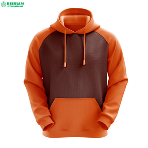 Sweat-shirt à capuche pour homme Behram International, manches raglan violettes et blanches, coupe classique, couleur unie, décontracté - Product Image 5
