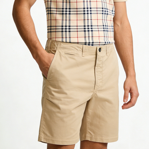 Shorts chino pour homme, coupe classique, en coton léger, formels, pour le travail, avec poches, couleur unie, légers, respirants, logo personnalisé - Product Image 6
