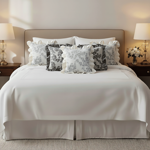 SOGA 6-<b>Piece</b> Decorative Pillow Cover <b>Set</b> 45cm Floral Ruffle Trim <b>3</b> Gray and <b>3</b> White for <b>Sofa</b> and Bedroom - Product Image 4