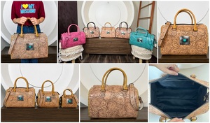 2026 Wholesale Luxury Hand <b>Tooled</b> Cowhide <b>Leather</b> Speedy Bag for Women's Custom Style Luxury Designer Shoulder Travel Duffle Bag - Product Image 3