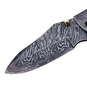 Couteau de chasse à lame fixe en damas personnalisé, manche en bois fait main avec étui en cuir, équipement utilitaire pour le camping et la randonnée en plein air - Product Image 4