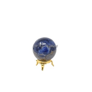 Vente en gros de sphères de cristaux d'apatite foncée de haute qualité avec support en laiton, boule de cristal de guérison Reiki, artisanat populaire pour la décoration - Product Image 6