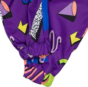 Women's Purple Geometric Print Full Length Zipper Jumpsuit Style Sporty Wear Breathable <b>Knitted</b> Spandex Polyester One <b>Set</b> - Product Image 2