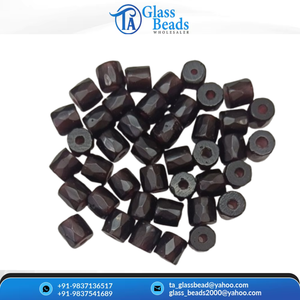 Cuentas de Vidrio Rusas Facetadas Hechas a Mano de Grado Seleccionado, Color Marrón Oscuro, Forma de Barril, Cuentas Sueltas para Fabricación de Joyería DIY al por Mayor - Product Image 3