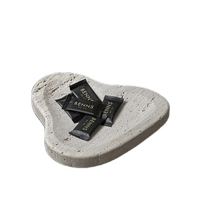 Unique Heart irregular Shape <b>Travertine</b> Tray Luxury Stone Decorative Tray Coffee <b>Table</b> Organizer Premium Home Decor Best Seller - Product Image 1