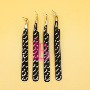 แหนบต่อขนตาสีดำสีเงินแบบยั่งยืนแหนบต่อขนตาเคลือบด้วยกระดาษ - Product Image 5