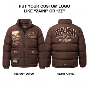 Premium 500g Polyester Camouflage <b>Puffer</b> Jacket Stand Collar Waterproof Windproof Brown Quilted Winter <b>Coat</b> <b>Long</b> Front Outerwear - Product Image 1