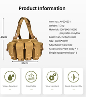 Pochette robuste en nylon pour AK avec sangle d'épaule détachable, gilet tactique et harnais de poitrine pour la chasse, les sports de plein air et l'entraînement au tir