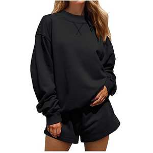 Sudadera extragrande para mujer, forrada de algodón/poliéster, cuello simulado, transpirable, ecológica, estampada para invierno, con logo frontal personalizado ODM - Product Image 1