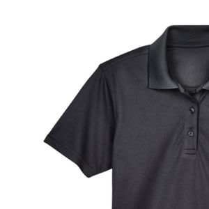 Polo noir pour femme, broderie du blason, manches courtes, col, mélange de coton, décontracté, golf, affaires, mode, vêtements - Product Image 4