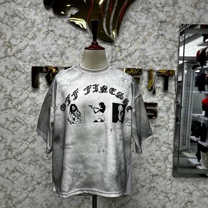 Camiseta Gráfica Vintage Oversize Personalizada de Algodón Pesado con Hombros Caídos, Estilo Streetwear, Lavado Ácido, Casual, Unisex - Product Image 1