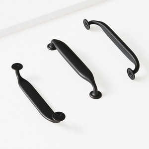 Modern Curved Zinc Alloy Cabinet Handle <b>Black</b> European Design Durable Pull for Bedroom Drawer Dresser Kitchen Bathroom Furniture - Product Image 2