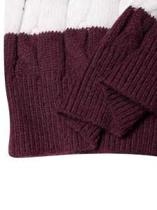 Pull en maille torsadée rayé décontracté pour homme, col rond, color block, coupe ajustée, chaud, automne-hiver, pull tendance pour homme - Product Image 4