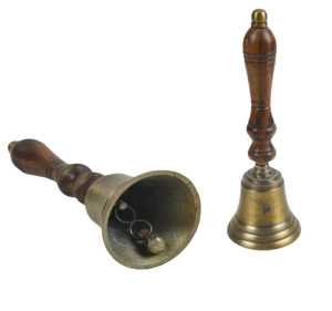 Handmade Antique <b>Brass</b> <b>Bell</b> with Wooden Handle Customizable Design for Prayer Purpose Made From Metal Material - Product Image 5