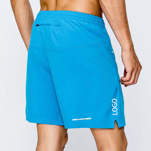 Shorts de sport pour hommes respirants à séchage rapide en toile tricotée unie à taille mi-haute pour l'entraînement et la gym, service OEM - Product Image 1