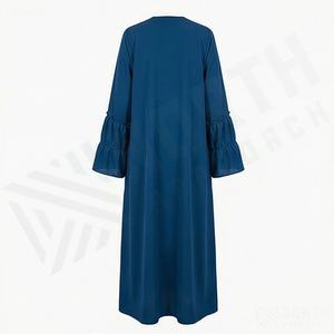 2025 OEM Kimono Abaya pour femmes musulmanes, en tissu polyester épais, doux et très extensible, col en V, manches longues, pour fêtes, Ramadan, mariages - Product Image 2