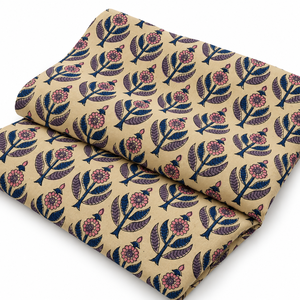 Tela de Algodón Estampada con Bloques Florales, Tejido Voile con Base Blanca para Camisas, Cortinas, Bolsos y Costura - Product Image 2