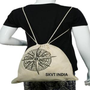 High Quality Customized Logo Reusable Canvas Cotton Drawstring Backpack <b>Bag</b> Organic Cotton Lining Personalized Fashion Style - Product Image 1