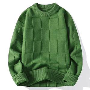 Fournisseur OEM – Pull Homme Entièrement Tricoté Personnalisé avec Motif Lettres, Col Rond, Tricot d'Hiver – Fabricant OEM – Logo Avant – Haute Qualité - Product Image 1