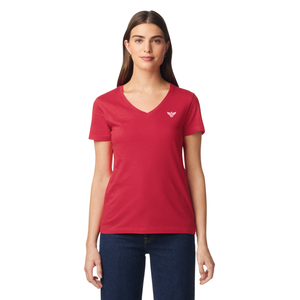 Camiseta de Jersey Personalizada para Mujer, Cuello en V, Manga Corta, Ajustada, de Algodón Suave, Transpirable, Informal, Lisa, de Verano, Corte Regular, Venta al Por Mayor - Product Image 1