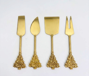 Juego de Utensilios para Queso de Acero Inoxidable con Diseño de Árbol de Navidad, Utensilios Metálicos Duraderos para Servir Queso - Product Image 3