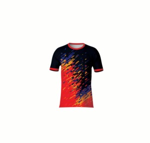 T-shirt à manches courtes en jersey imprimé numériquement, motif abstrait minimaliste aux éclaboussures de couleur, coupe droite, style artistique moderne pour les tendances actuelles - Product Image 2