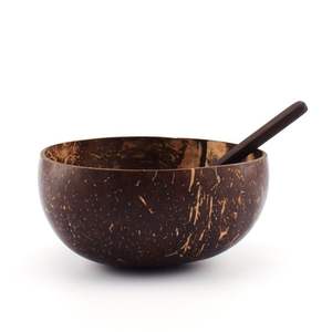 Tazón de coco lacado Vietnam Hanoi pulido a mano ligero y personalizable para cafés restaurantes y decoración del hogar - Product Image 1