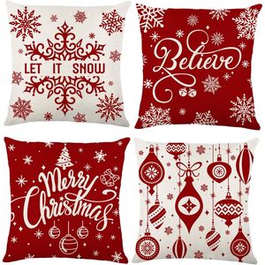 4 Pack <b>Red</b> Buffalo Plaid Christmas Throw Pillow <b>Covers</b> Elegant Christmas Decor <b>Cushion</b> Cases - Product Image 1