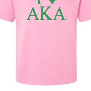 Camiseta I Love AKA, camiseta de algodón bordada en rosa y verde, Top informal de manga corta a la moda para mujeres y hombres, ropa cómoda de verano - Product Image 5