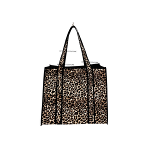 Sac fourre-tout imprimé léopard, sac fourre-tout imprimé indien très tendance, style bohème, rayures longues, imprimé à blocs, sac fourre-tout matelassé vintage, grand sac fourre-tout - Product Image 1