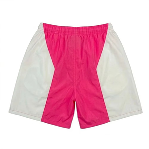Ensemble de shorts coupe-vent en nylon rose et blanc pour homme avec logo personnalisé, séchage rapide, style vintage, vestes streetwear pour homme - Product Image 5