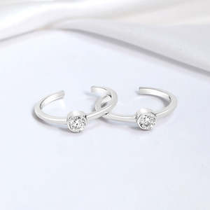 Solitaire Cut CZ Rhodium Plated 925 Silver Toe <b>ring</b> (Adjustable) <b>Boho</b> Style Handmade Bulk Wedding Jewelry Bulk Product - Product Image 3