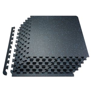 25 Piastrelle per Pavimento da Palestra, Spessore 0,56 Pollici, Tappetini per Allenamento 63,5 x 63,5 cm, Copertura 9,5 m², Superficie in Gomma EVA con Materiale EPDM da 15 mm - Product Image 1