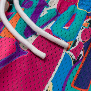 High Quality double <b>layer</b> 100% Polyester Skull Men's Shorts Sublimated Knee 5 Inch Inseam Full Graphic Print Custom Mesh Shorts - Product Image 4