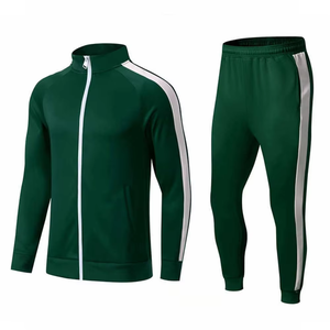Survêtement Homme Rayé Noir et Blanc, Col Montant Zippé, Sportif, Séchage Rapide, Polyester, Idéal Automne - Product Image 4
