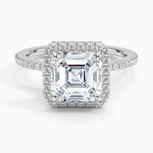 BOJ <b>Ring</b> 0100 Asscher Cut 925 Silver Halo Stone Prong Setting Solitaire Diamond <b>Ring</b> 2ct D Color VVS1 Moissanite GRA Certified - Product Image 1