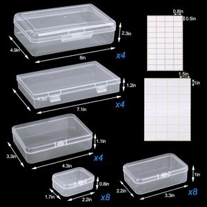 Set di 28 Contenitori in Plastica Trasparente di Varie Dimensioni, Scatole Rettangolari con Coperchi per Piccoli Oggetti e Organizzatori di Gioielli - Product Image 2