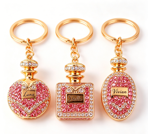 Livraison directe d'usine, livraison à temps, qualité assurée, best-seller, design moderne, flacon de parfum, porte-clés en alliage métallique - Product Image 6