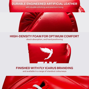 Gants de sparring Top Selling Fly Super X LINE Pro en cuir véritable, couleur rouge, protection UV, fermeture à lacets, gants d'entraînement OEM - Product Image 5