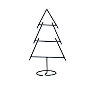 Sapin de Noël artificiel en fer sur pied, finition noire, pour la décoration - Product Image 1