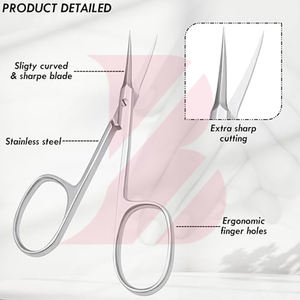 Ciseaux à cuticules avec impression de logo personnalisé, ensemble d'outils de manucure professionnels avec étui en cuir, outils de beauté en acier inoxydable - Product Image 6