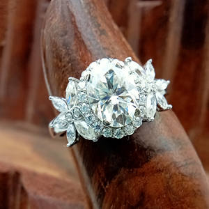 วงรีตัด3.0 CT VVS Lab Grown Moissanite solite parties 14K/18K แข็งสีขาวสีเหลืองทองคลาสสิกเครื่องประดับสำหรับปาร์ตี้ - Product Image 6