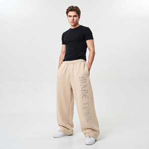 Custom Rhinestone Printed Sweatpants <b>Men</b> Elastic Waist Casual Fleece Pants Printed Relaxed Fit Autumn Wear Cotton Fleece <b>Trouser</b> - Product Image 2