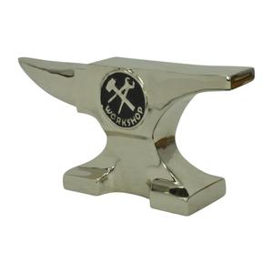 Enclume de forgeron décorative en aluminium moulé, nickelée, avec logo d'atelier, à corne unique, à prix réduit - Product Image 2