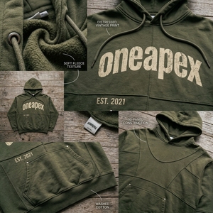 <b>Mens</b> Olive Green Vintage Graphic Hoodie Cotton Fleece Sweatshirt Custom Logo Streetwear Pullover Casual Winter <b>Hooded</b> <b>Top</b> - Product Image 5