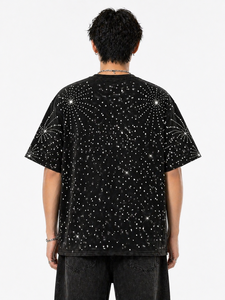 Nuevas Camisetas de Hombre 2026 100% Algodón con Pedrería, Diseño Transpirable, MOQ Bajo, Tallas Personalizadas, Camisetas para Hombre de Alto Gramaje, Servicio OEM - Product Image 3
