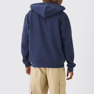Sweat à capuche zippé coupe ample personnalisé en molleton épais couleur unie avec logo imprimé sur mesure – Vêtement chaud streetwear pour la vente en gros - Product Image 2