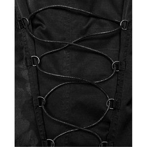Chaleco gótico steampunk irregular para hombre con cadena asimétrica y alas de murciélago - Negro - Product Image 6