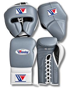 Set de Guantes de Boxeo Winning, Guantes de Cuero Blanco con Protección para la Cabeza, Protector Inguinal, Transpirables, con Cordones, Equipo de Boxeo para Adultos - Product Image 2